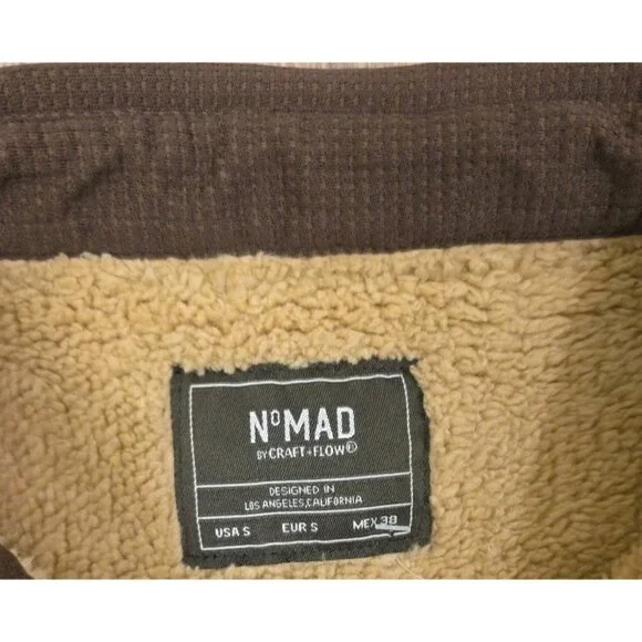 Nomad Sherpa Lined Shacket Men’s S Brown Button Front Shirt Jacket - Picture 14 of 14